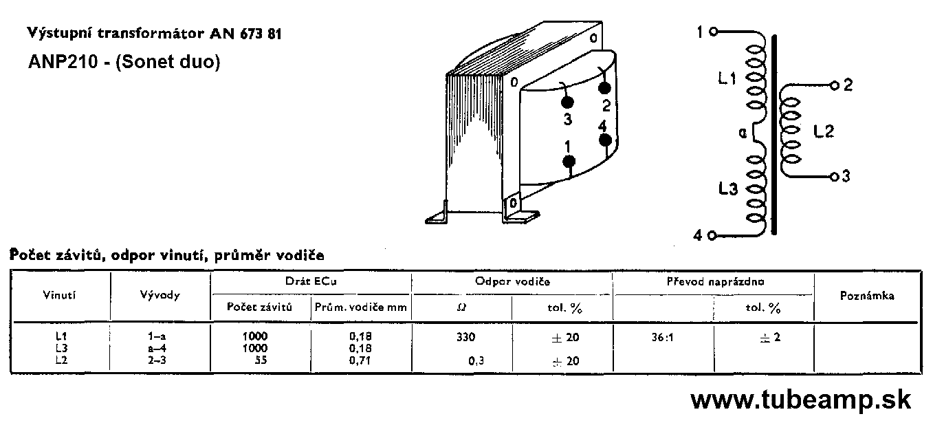 Navíjací predpis transformátora AN67381 (kliknutím sa zobrazí v plnom rozlíšení)